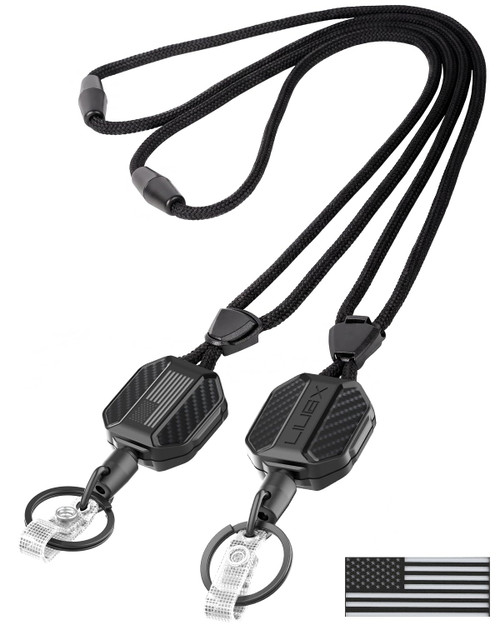 LIUGX 2 Pack Retractable Lanyards for ID Badges with Breakaway Buckle, 4 oz