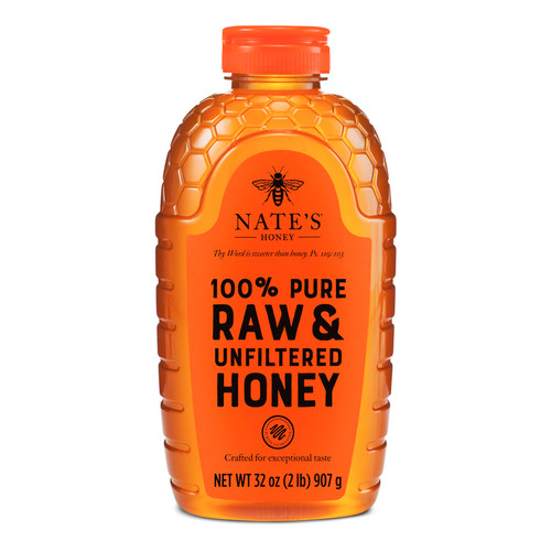 Nate's 100% Pure, Raw & Unfiltered Honey - 32oz. Squeeze Bottle