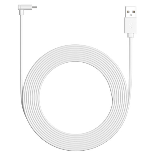 20ft USB-A to USB-C Power Cable, Compatible with Ring Indoor Cam Plus, White - Extra-Long Power Cord for Hard-to-Reach Placement (White, 20 ft)