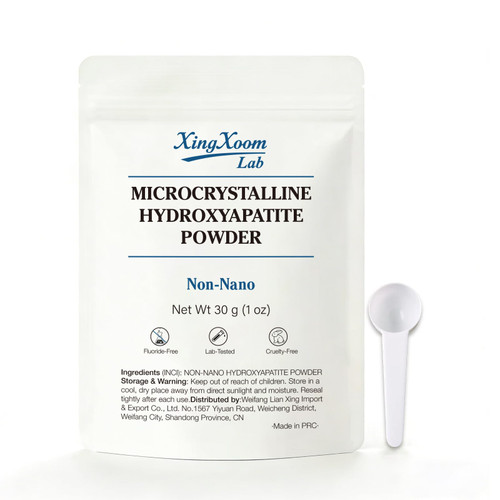 XingXoom Lab Microcrystalline Hydroxyapatite Powder (Non-Nano) – 100% Natural Tooth Powder for Gentle Enamel Care – Fluoride-Free DIY Ingredient (30g)