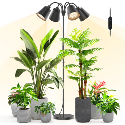 Bstrip 4-Head LED Grow Light with Stand for Indoor Plants, Full Spectrum