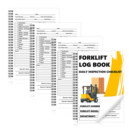 LKTHSEEK 4 Pcs Forklift Log Book 60 Sheets 6 X 9 Inch Spiral bound Forklift LogBook With Daily Inspection Checklist For Warehouse Equipment Safety Tracking (4, 6x9)