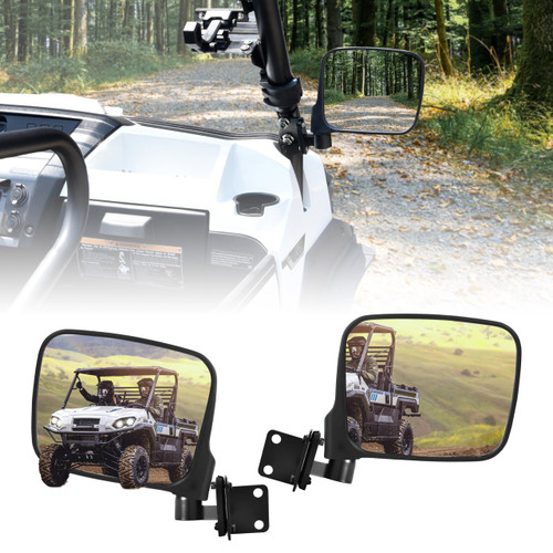 POKIAUTO Convex Side Mirrors for Kawasaki Mule Pro FXT DXT DX FX 2015-2025