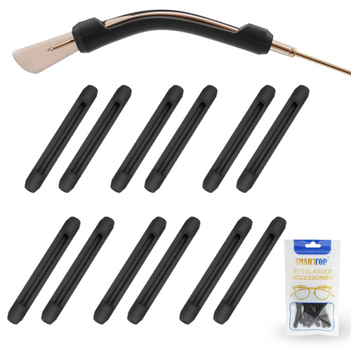 SMARTTOP Silicone Eyeglasses Temple Tips Sleeve Retainer, Anti-Slip Elastic Glasses Ear Grip Comfort Eyeglasses Retainers Behind The Ears for Reading Glasses Sunglasses