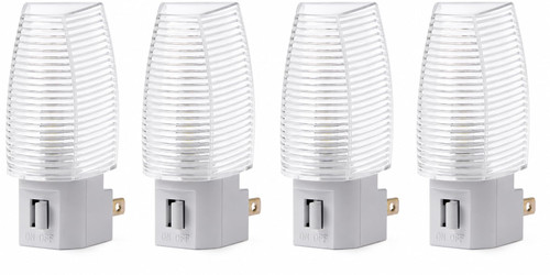 Projectpak Plug in Night Light with Manual On/Off Switch for Hallway, Bedroom, Stairways – Includes 4W Incandescent Bulb | 4 Pack