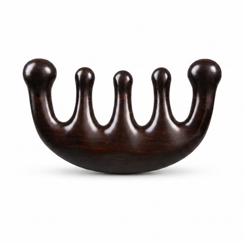 Melune Black Sandalwood 4-in-1 Gua Sha Massage Tool for Face, Scalp & Neck