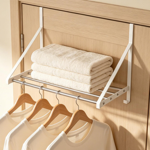 Over Door Clothes Drying Rack 13"-23" Length No Drill for Apartment Rental