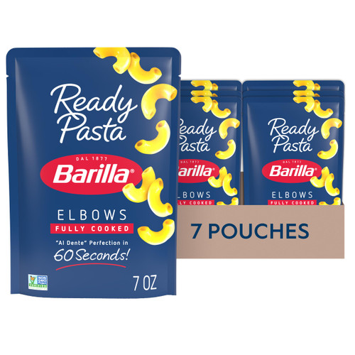 Barilla Ready Pasta, Fully Cooked Elbows Pasta, 7oz. (7PK) Non-GMO & Kosher