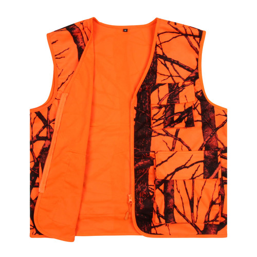 Volein Blaze Orange Hunting Vest with Pocket, Lightweight Deer Hunting Camo Vest for Big Game, 4XL