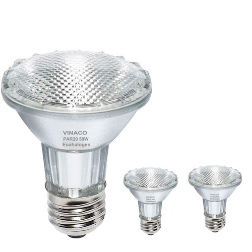 Vinaco PAR20 Halogen Bulb Dimmable 120V 50W Warm White for Track Lighting