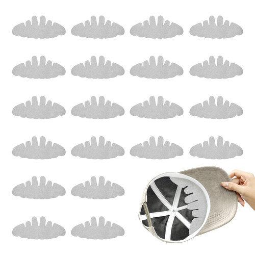 20 Pieces Hat Shaper Insert for Baseball Caps, Flexible Washable Reusable Hat Liner, Felt Baseball Cap Shaper with Inner Non-woven Fabric Pad (Style 1)