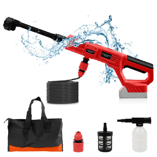 Cordless Cleaner Tool Compatible with Milwaukee18V Battery, Cordless Car Cleaning Tools with 6-in-1 Nozzle Foam Pot, 16ft Hose for Car, Home, Lawn, Garden, Fence (Body Only)