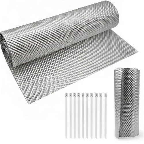 2 PCS 13" x 39.4" Embossed Aluminum Exhaust Heat Shield for Motorcycle /Car