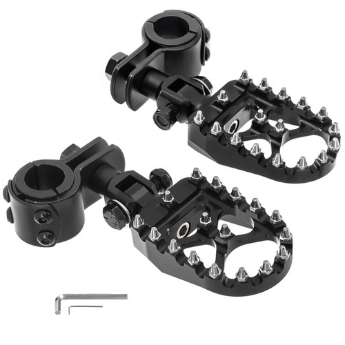 Bravema Motorcycle Foot Peg Pedals，Highway Footrest, 1.25 inch Crash Bars Footpegs Fit for Harley Touring Honda Kawasaki Suzuki Yamaha (Short Size)