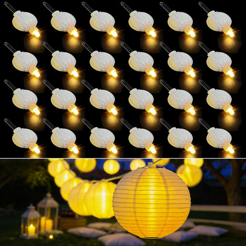 24 Pack Mini LED Lights for Paper Lanterns, Warm White Hanging Lights