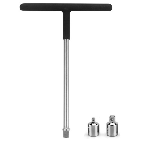 WINTOWIN 1/2” Drive T-Handle Socket Wrench，1/2-Inch Drive T Handle Socket Driver with 1/4” and 3/8” Adaptors for Vehicle Car Motorcycle