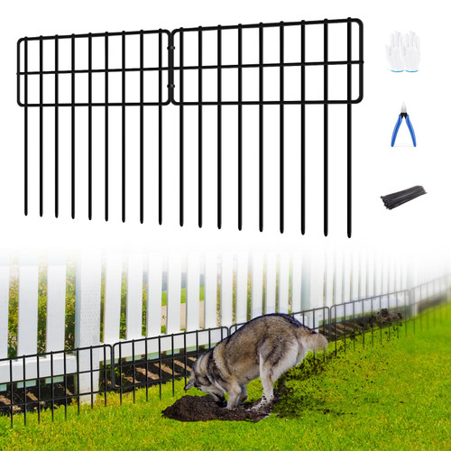 30Panels Garden Fence Animal Barrier, 13in(H) x 30ft(L) No Dig Fence for Dogs Rabbit, Rustproof Metal Fence Bottom Barrier for Dogs, Anti Digging Dog Blocker, Yard Garden Edging Border Fencing
