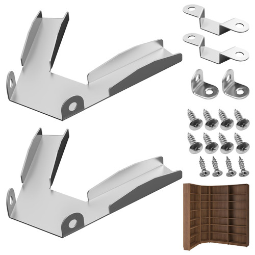 2 Sets Corner Hardware, Corner Fittings Kit, Fit for IKEA Billy Bookcase