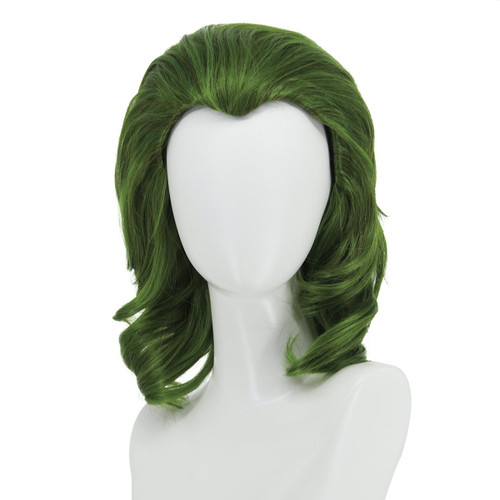 shecool Wig for Mens Short Green Wigs for Costume Men Movie Cosplay Cute Synthetic Green Wigs for Halloween Costume SL045GR