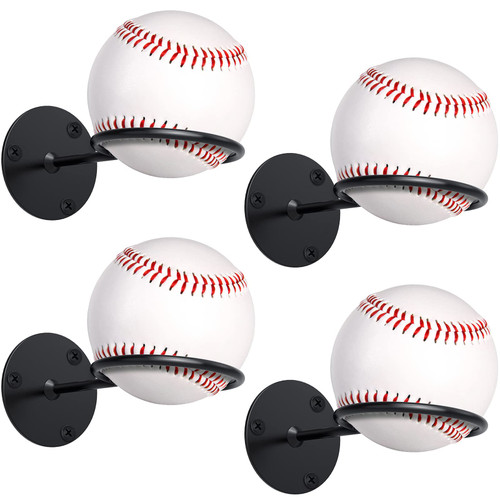 Threan 6 Pcs Baseball Wall Mount Holder, Metal Display Rack for Softball
