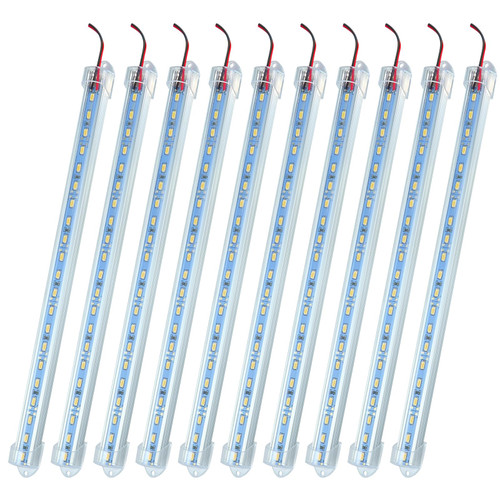PSDRIQQ 10 Pack DC12V LED Lights Strip Bar Interior Lighting for Enclosed Cargo Trailer, Car, RV, Truck, Camper, Van, Boat, Cabinet - White