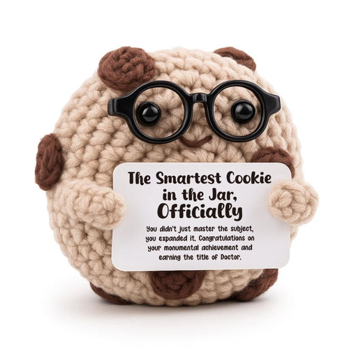 Thoughtful PhD Graduation Gift for Her, Him - Sentimental Doctorate Keepsake for New Doctor - "The Smartest Cookie, Officially" Inspirational Scholar Desk Decor