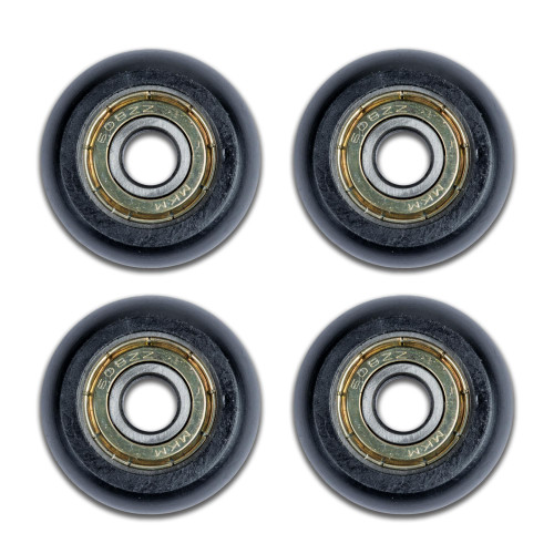 4Pcs Machined Roller Wheels Compatible with Aero Pilates Reformer, Replacement Wheels, 5/16" Bearing Bore, Smooth & Quiet Glide, Easy No-Tool Install, Black