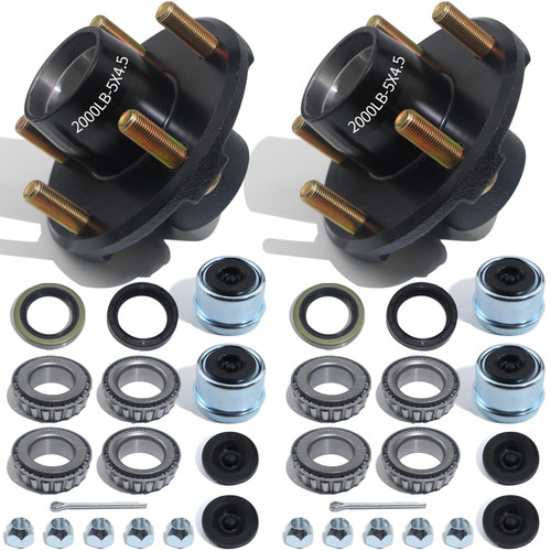 LUXTRKSTO 5 on 4.5 Trailer Hub Kit for 2000lb 1'' or 1-1/16'' Straight Axle