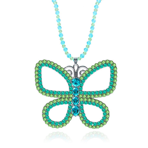 RAINDEWLL Butterfly Necklaces for Women Butterfly Choker Necklace Green Pendant Necklace Jewelry Halloween Accessories