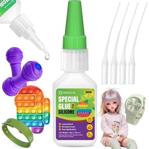 INSOIA Super Silicone Glue Clear, 20g, Strong Bond, with Precision Tips