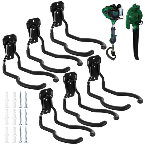 CraftyDream 6 Pack Hanger Wall Mount Hooks for Garage Rack