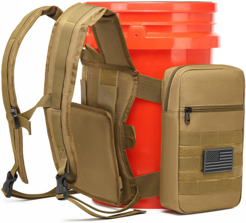 Backpack for 5 Gallon Buckets, Universal Bucket Organizer with Pocket