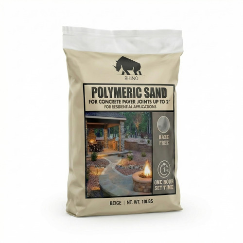 Rhino Power Bond Plus Polymeric Sand 10 lbs, Beige | Jointing Sand for Pavers & Natural Stone up to 2 inch Joints | Patio, Walkway, Driveway & Garden Path