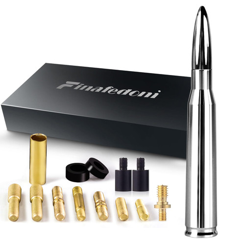 Finafedom Chrome Bullet Antenna 50 Cal Bullet for Truck Antenna Replacement