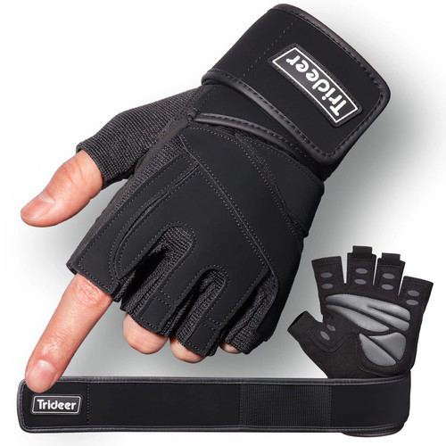 Trideer Weight Lifting Gloves for Men, Workout Gloves with Wrist Support