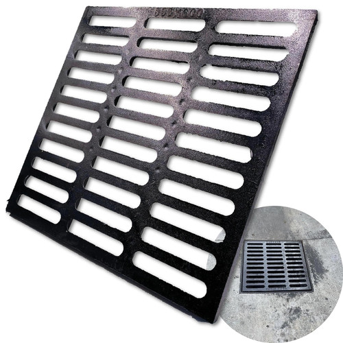 MOSINSBO Cast Iron Drain Grate, Driveway Channel Cover 24x24 in