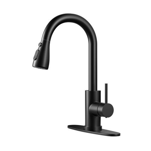 IBOFYY High-Arc Kitchen Faucets with Pull Down Sprayer, Matte Black