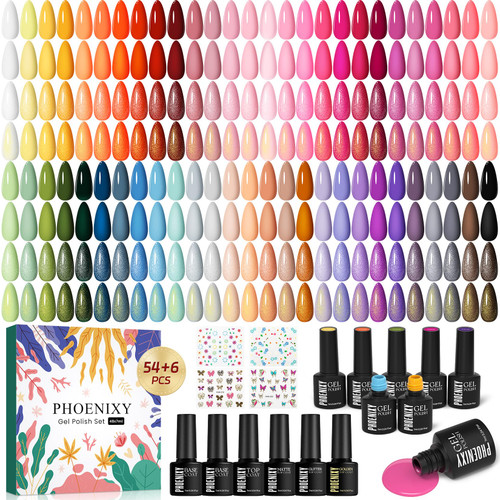 Phoenixy 64 PCS Gel Nail Polish Perfect Gifts for Manicure Lovers