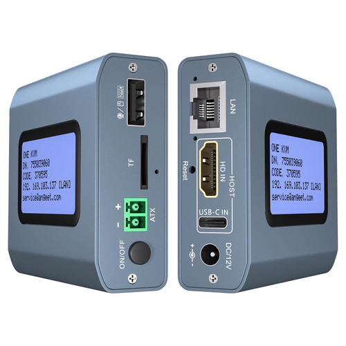 Remote KVM Over IP Internet,4K IP KVM Remote Control PC,Server,Remote Power Control, LCD Screen,ZeroTier, TF Card,Webcam,Wake, Install OS Via BIOS, Windows Mac Linux Android