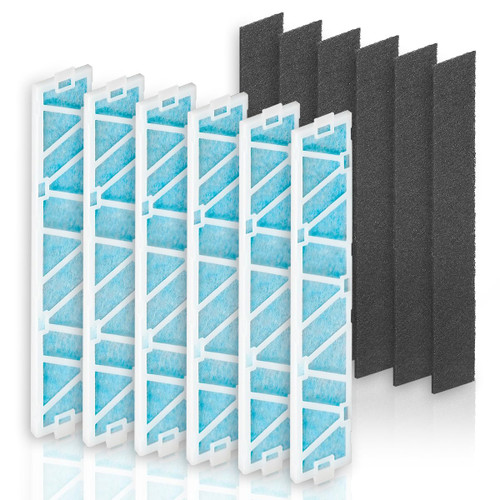 Aliveair 6-Pack MAC-408FT-E Replacement Filter and 6-Pack Carbon Filter Compatible with Mitsubishi Electric MAC-408FT-E MSL-GL15NA Air Conditioner Filter