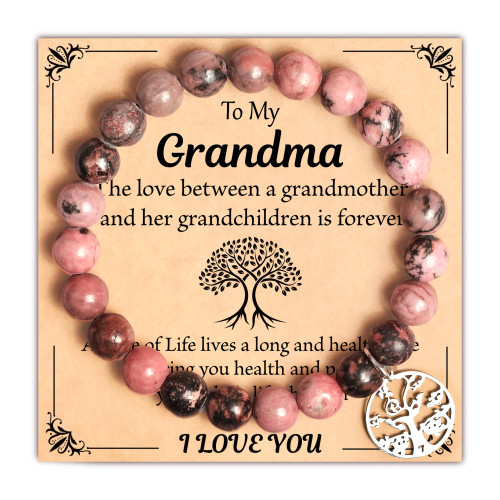 Parma77 Tree of Life Bracelet Gifts for Grandma Mimi Nana, Natural Stone Bracelet Grandma Gifts
