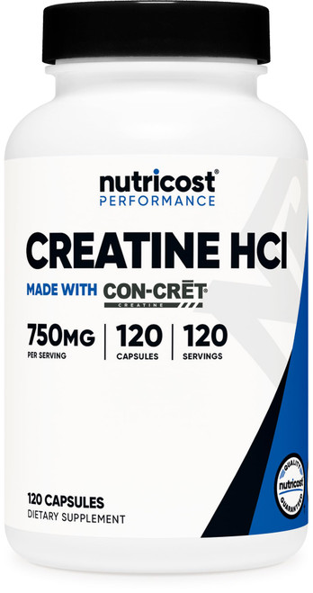 Nutricost Creatine HCl 750mg, 120 Capsules, Made with CON-CRET Creatine