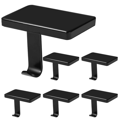 Btanadi Black Metal Stocking Holders for Mantel, Set of 6 – Heavy Duty Christmas Mantle Hooks with Non-Slip Pads, Perfect for Holiday Decorations on Fireplace, TV Stand & Staircase