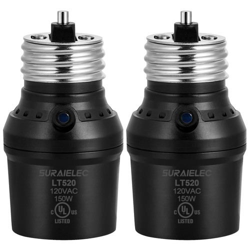 SURAIELEC Light Sensor Socket, 360° Sensor Rotation, 2 Pack, UL Listed