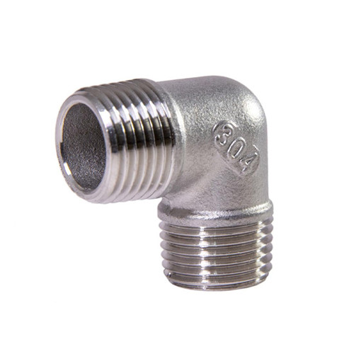 LOZOME 90 Degree 1" Male to Male Thread Elbow NPT Stainless Steel 304 Threaded Cast Pipe Fitting(Pack of 2)