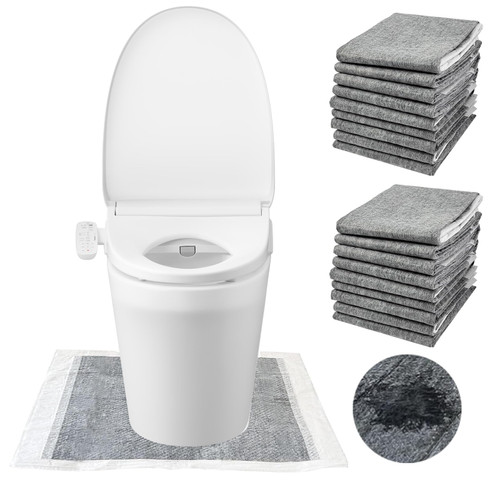 30 Pack Disposable Toilet Mats U-Shape Floor Protector from Urine Non-Slip