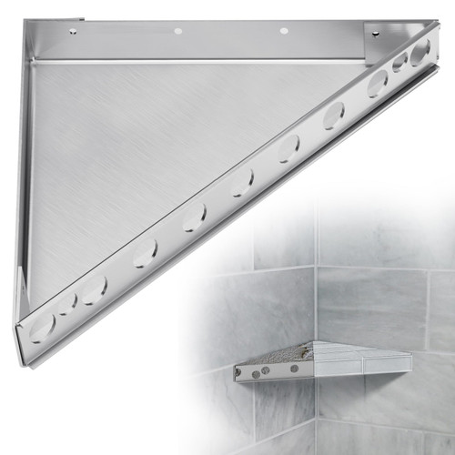 Floating Shower Corner Seat,Stool & Shaving Foot Rest Combo(17"x17"x24.5")