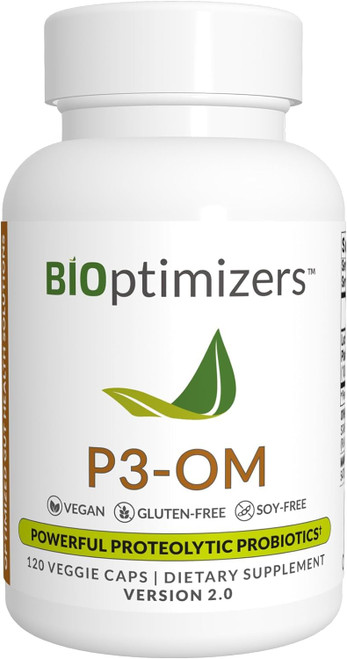 BiOptimizers P3-OM Prebiotics & Probiotics Supplement | 120 Vegan Capsules