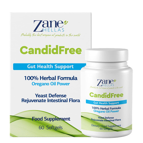 Zane Candidfree Softgels, Oregano Oil & 6 Herbal Ingredients, 60 Softgels