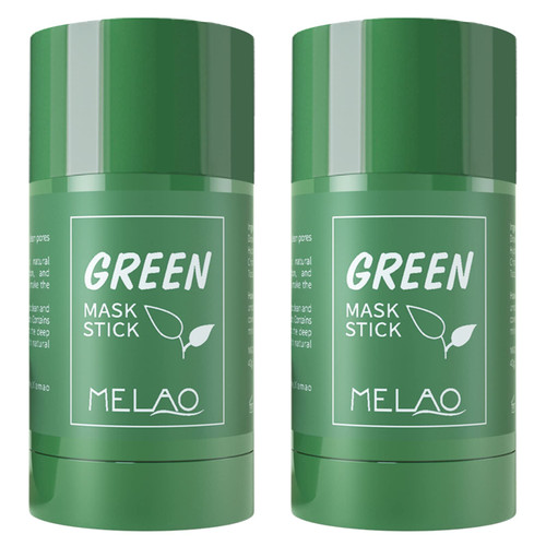 Green Tea Mask Stick for Face, 2Pack Poreless Deep Cleanse Mask Stick, Blackhead Remover with Green Tea Extract, Deep Pore Cleansing, Moisturizing & Oil Control Clay Mask for All Skin Types